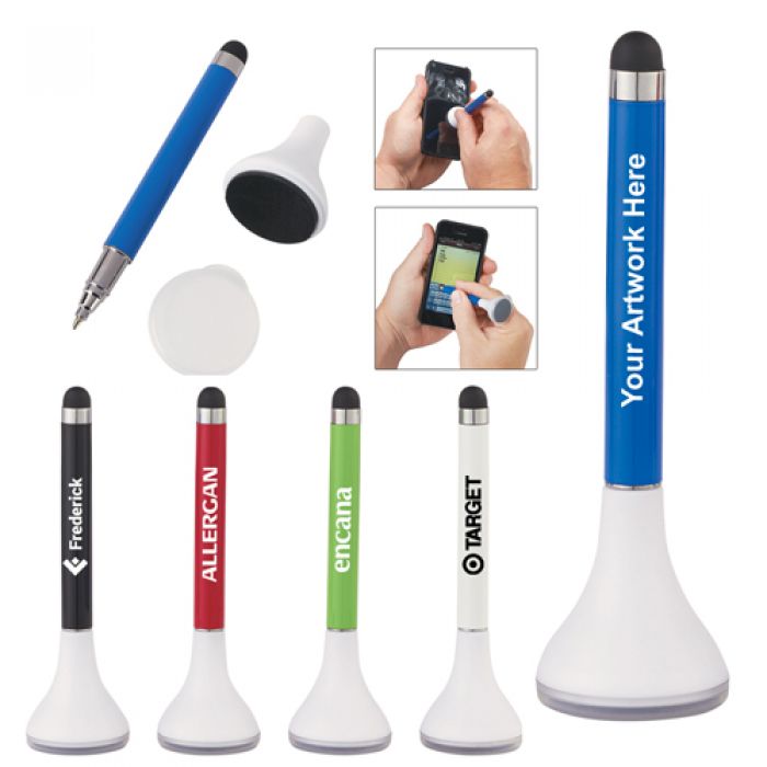 Customized Stylus Pen Stand with Screen Cleaners