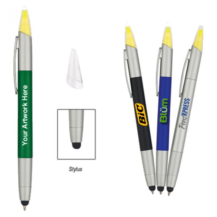 Promotional Logo 3-In-1 Pen/Highlighter/Stylus