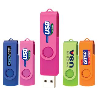 Promotional Logo Two Tone Folding USB 2.0 Flash Drive 1 GB