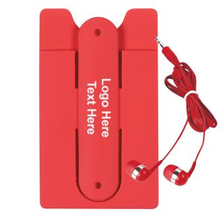 Printed Phone Wallet With Earbuds
