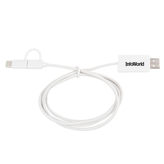 Custom Printed 3-In-1 3 ft Charging Cables with Antimicrobial Additive