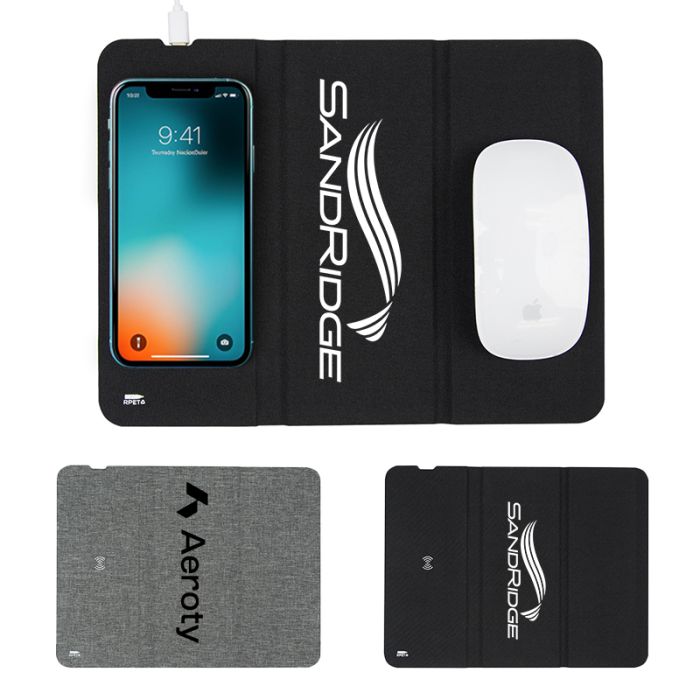 Custom Printed Rpet 10W Wireless Charging Mouse Pads