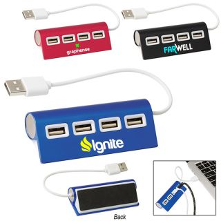 4 Port Aluminum Wave USB Hubs