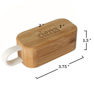 Printed Tws Earbuds in Bamboo Charging Case