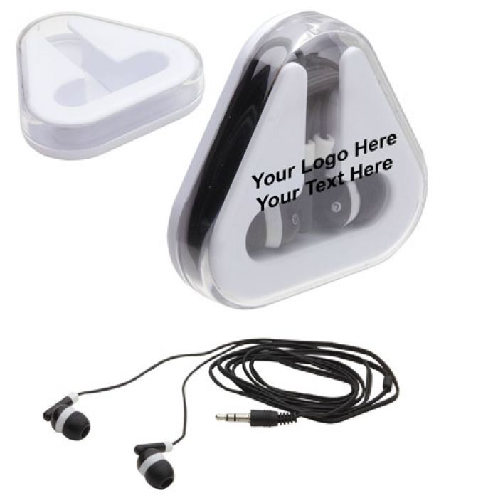 Promotional Logo Earbuds Tri-Caddy
