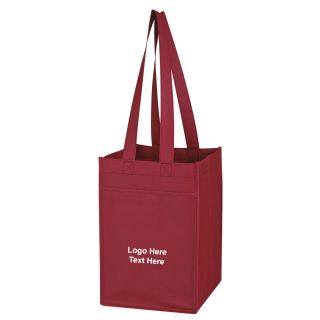 Non-Woven 4 Bottle Wine Tote Bags