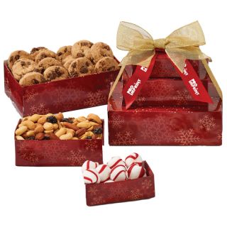 Red Snowflake Three-Tier Towers