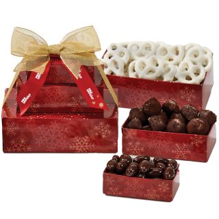 Red Snowflake Three-Tier Towers