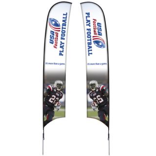 17' Razor Sail Sign Kit Double Sided with Spike Base
