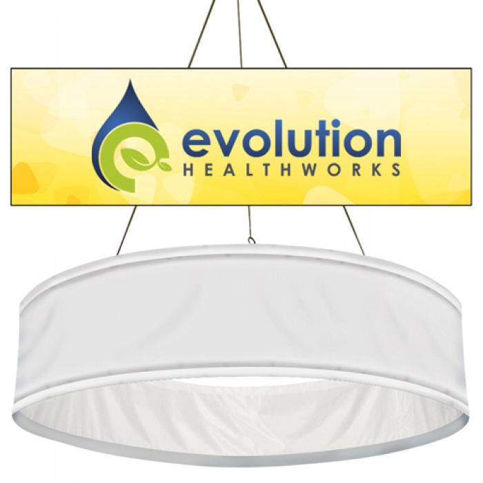 6.58' Diameter Custom Printed Round Hanging Banners - Graphic Only