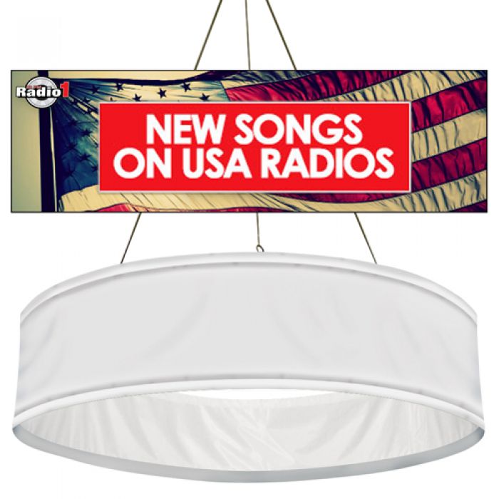 9.87' Diameter Customized Round Hanging Banners - Graphic Only
