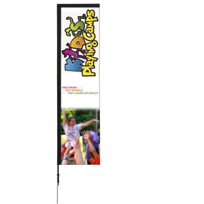 10' Custom Imprinted Rectangle Sail Sign Kit Single Sided with Spike Base