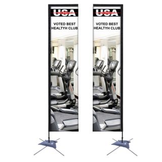 14.5' Rectangle Double Sided Sail Sign Kit with...