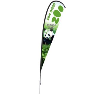 15' Single Sided Tear Drop Sail Sign Kit with Spike...
