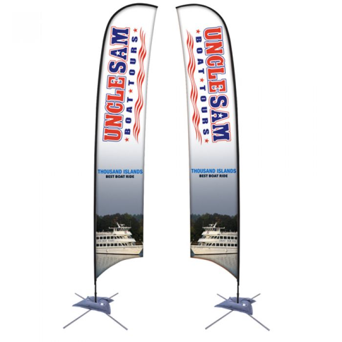 17' Logo Imprinted Razor Sail Sign Kit Double Sided with Scissor Base