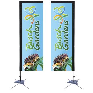 7' Rectangle Double Sided Sign Kit with Scissor Base