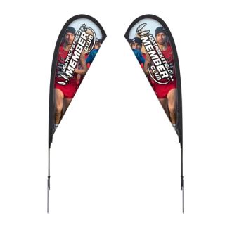 8' Printed Double Sided Tear Drop Sail Sign Kit with...