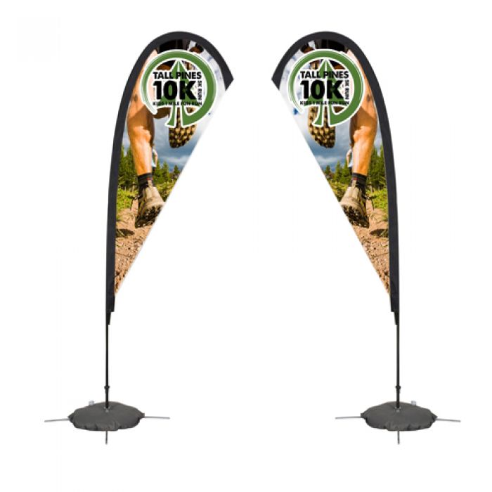 8' Personalized Double Sided Tear Drop Sail Sign Kit with Scissor Base