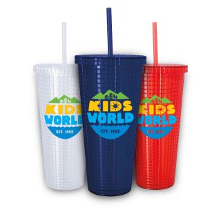 23 Oz Square-Pattern Double-Wall Tumblers