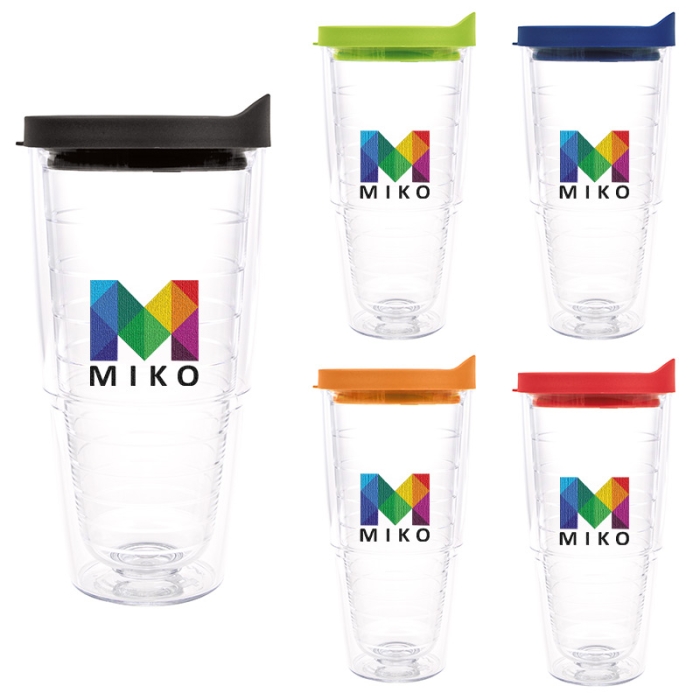 24 Oz Custom Classic Tumblers with Enhanced Embroidered Emblems 