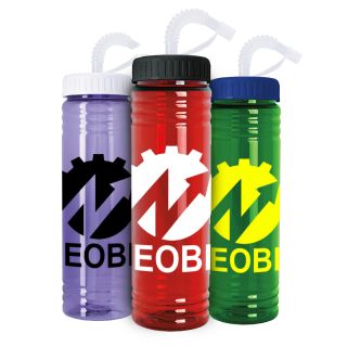 24 Oz ized Slim Fit Water Bottles with Straw Lid