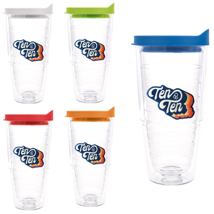 24 Oz Personalized Classic Tumblers with Embroidered Emblems 