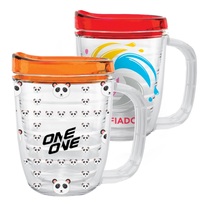 Custom 12 Oz Tritan Coffee Mugs with Lid