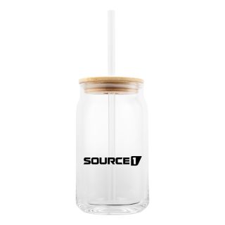 Printed 17 Oz Soda Lime Glass Cans with Bamboo Lid