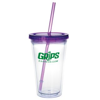 18 Oz Clear Tumblers with Colored Lid