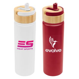 27 Oz Ellis Recycled Aluminum Bottles with Bamboo Lid