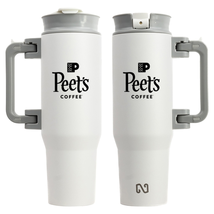 Customized NAYAD® Genesis 40 Oz Stainless Steel Double Wall Mugs with Foldable Handles