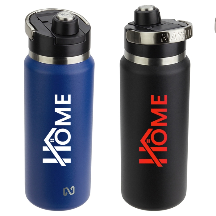 Imprinted NAYAD® Traveler 26 Oz Stainless Double Wall Bottles with TwistTop Spouts