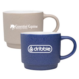 18 Oz Pebble Grain Textured Ceramic Mugs