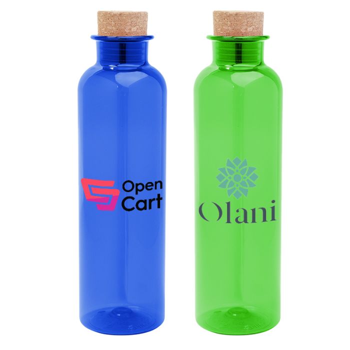 Personalized 20 Oz Maddie rPET Bottles with Cork Lid