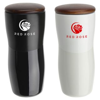 Adriano 12 Oz Double-Wall Ceramic Tumblers with...