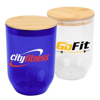 12 Oz Montrose rPET Wine Tumblers with Bamboo Lid