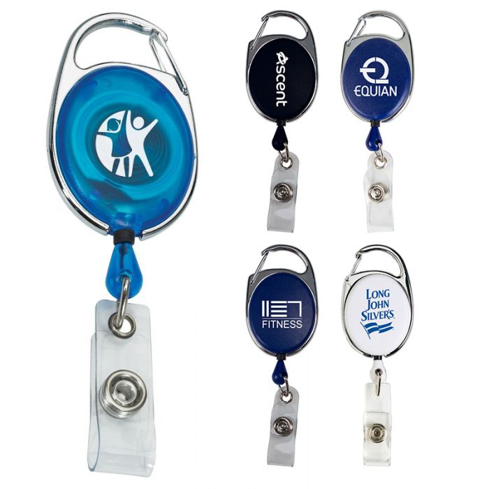 Custom Retractable Badge Reel with Pocket Clips