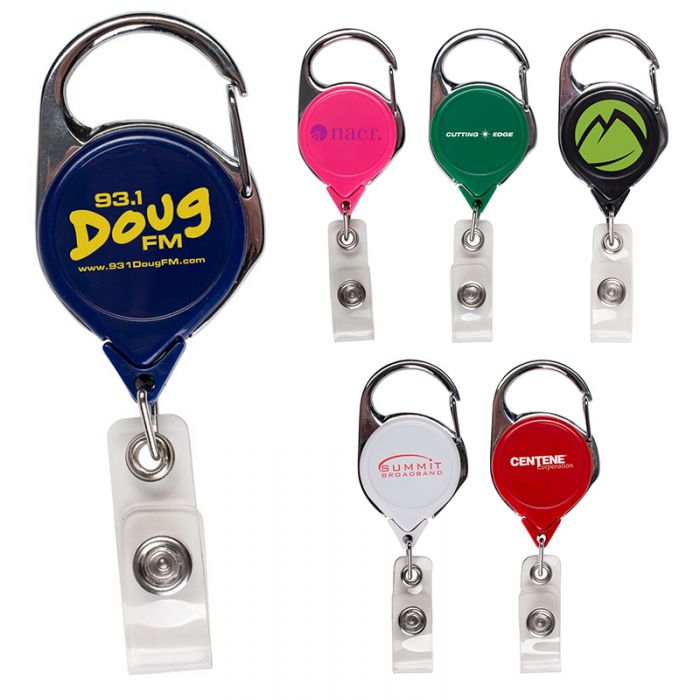 Custom Retractable Badge Reel with Silver Sport Clips