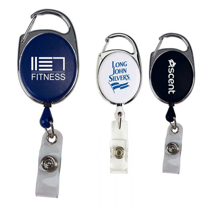 Promotional Silver Sport Clip Retractable Badge Reels