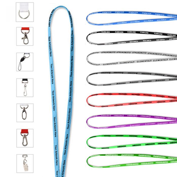 0.375 Inch Promotional Logo Polyester Tube Lanyards