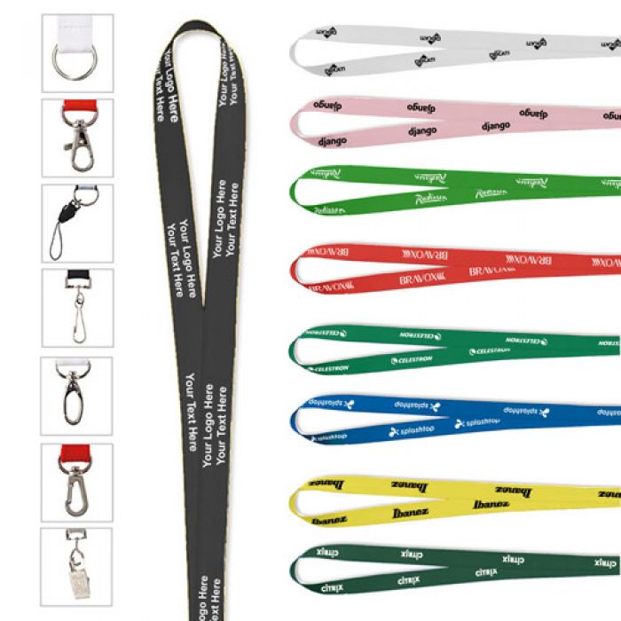 0.625 Inch Custom Imprinted Polyester Lanyards