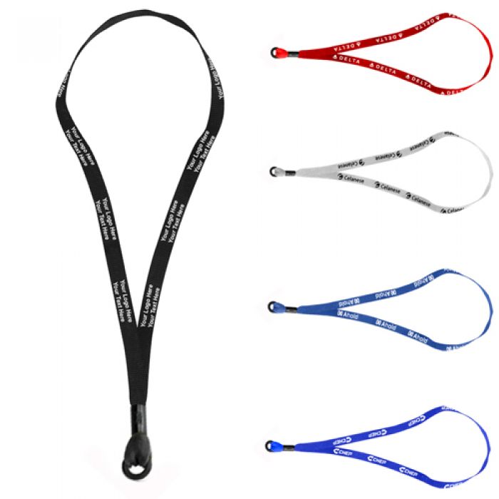 0.625 Inch Custom Printed Factory Direct Polyester Web Lanyards