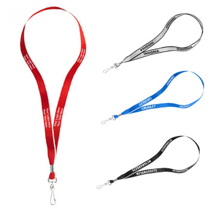 0.75 Inch Promotional Polyester Web Screened Lanyards
