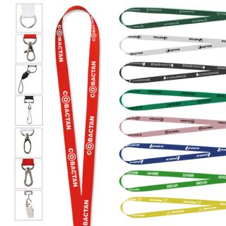 1 Inch Logo Imprinted Polyester Lanyards with 9 Colors
