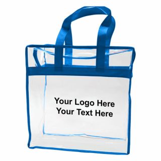 Printed Clear PVC Zipper Tote Bags