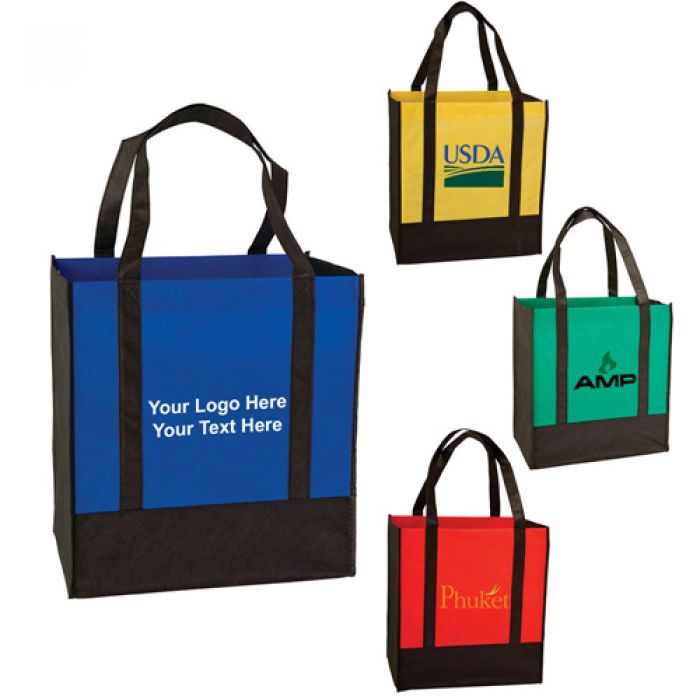 Custom Printed Two Tone Grocery Bags