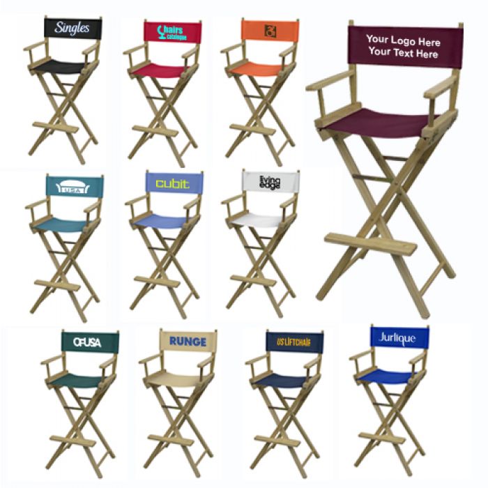 Custom Imprinted Director Chair Bar Height