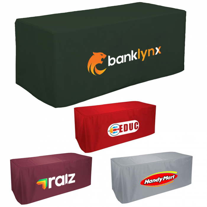 6 Ft Custom Printed Decobrite Nylon 3-Sided Table Covers