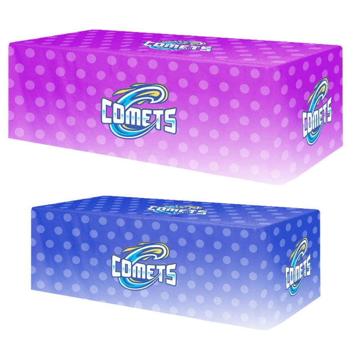 Personalized Fitted All Over 3 Sided Table Covers - Fits 8 ft Table