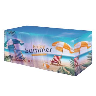 Printed Fitted All Over 4 Sided Table Covers - Fits 6 ft...
